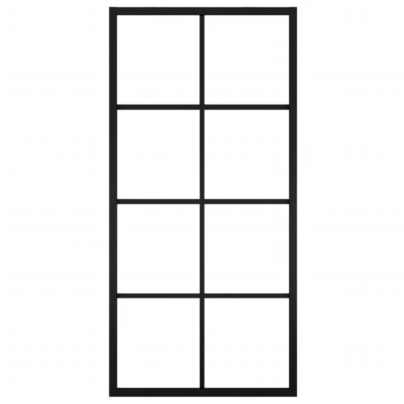 vidaXL Sliding Door Aluminium and ESG Glass with Hardware 76x205cm