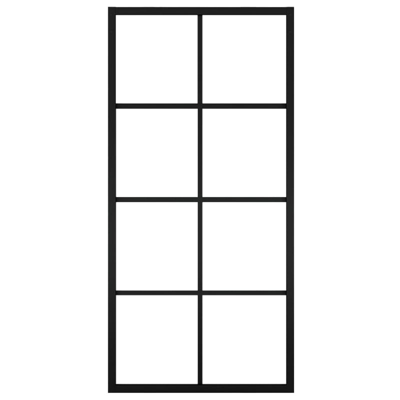 vidaXL Sliding Door Aluminium and ESG Glass with Hardware 76x205cm