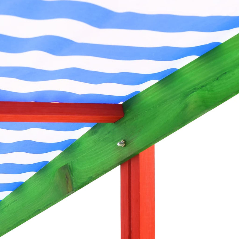 vidaXL Sandbox with Adjustable Roof Fir Wood Multicolour UV50