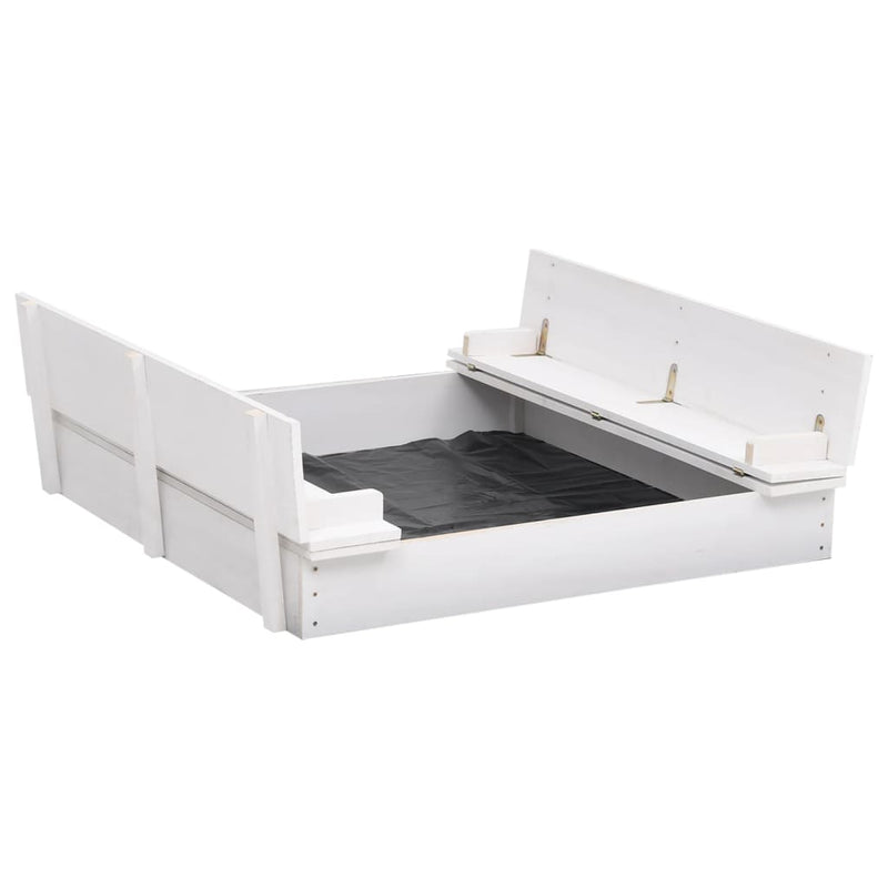 vidaXL Sandbox Fir Wood White 95x90x15 cm