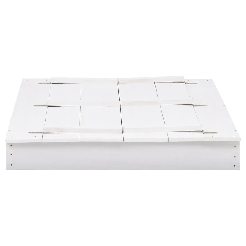 vidaXL Sandbox Fir Wood White 95x90x15 cm