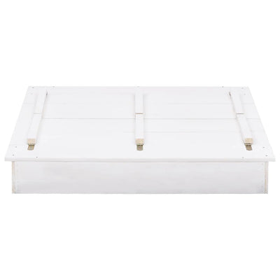 vidaXL Sandbox Fir Wood White 95x90x15 cm