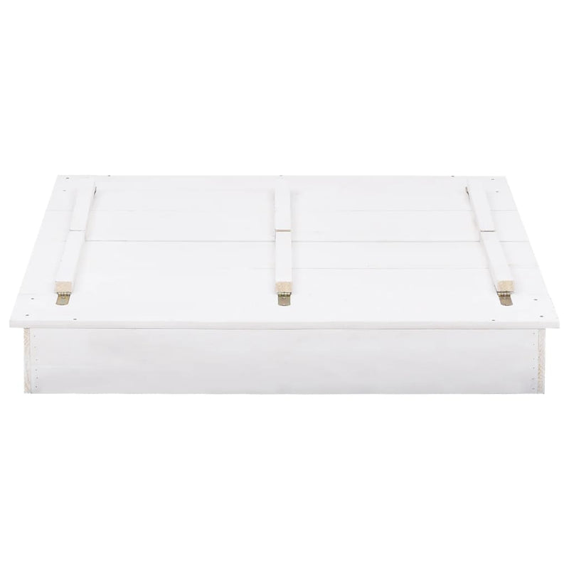 vidaXL Sandbox Fir Wood White 95x90x15 cm
