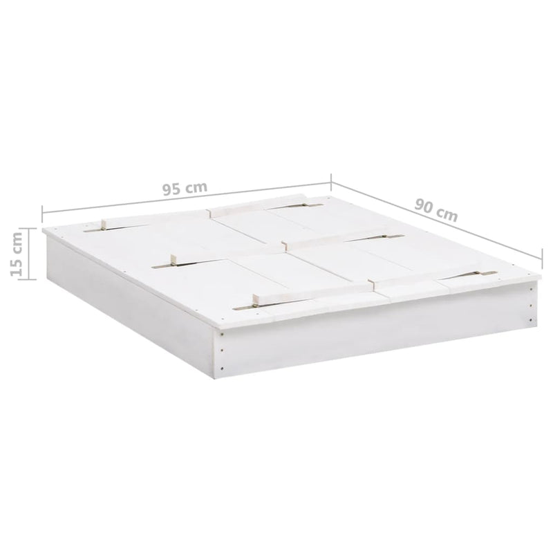 vidaXL Sandbox Fir Wood White 95x90x15 cm
