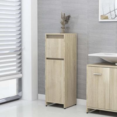 vidaXL 4 Piece Bathroom Furniture Set Sonoma Oak Engineered Wood