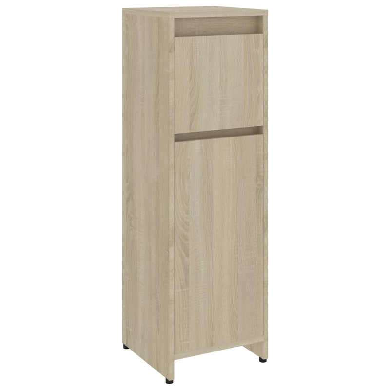 vidaXL 4 Piece Bathroom Furniture Set Sonoma Oak Engineered Wood