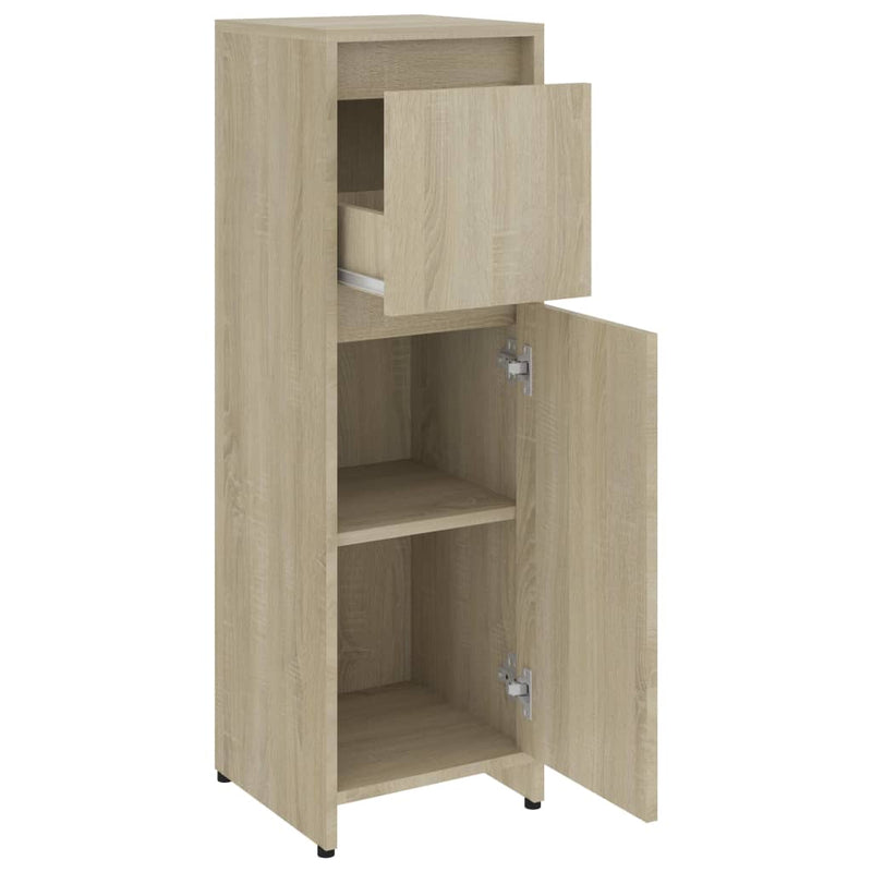 vidaXL 4 Piece Bathroom Furniture Set Sonoma Oak Engineered Wood