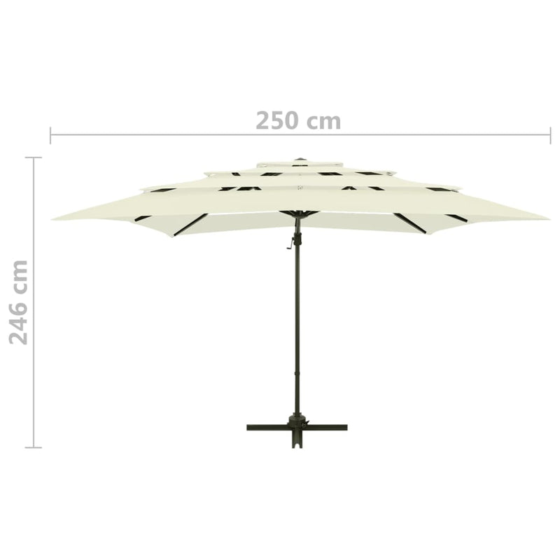 vidaXL 4-Tier Garden Parasol with Aluminium Pole Anthracite 250x250 cm