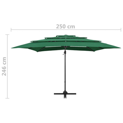vidaXL 4-Tier Garden Parasol with Aluminium Pole Anthracite 250x250 cm
