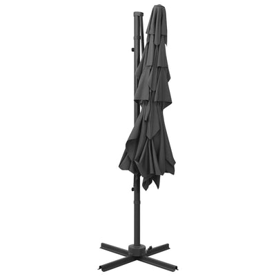 vidaXL 4-Tier Garden Parasol with Aluminium Pole Anthracite 250x250 cm