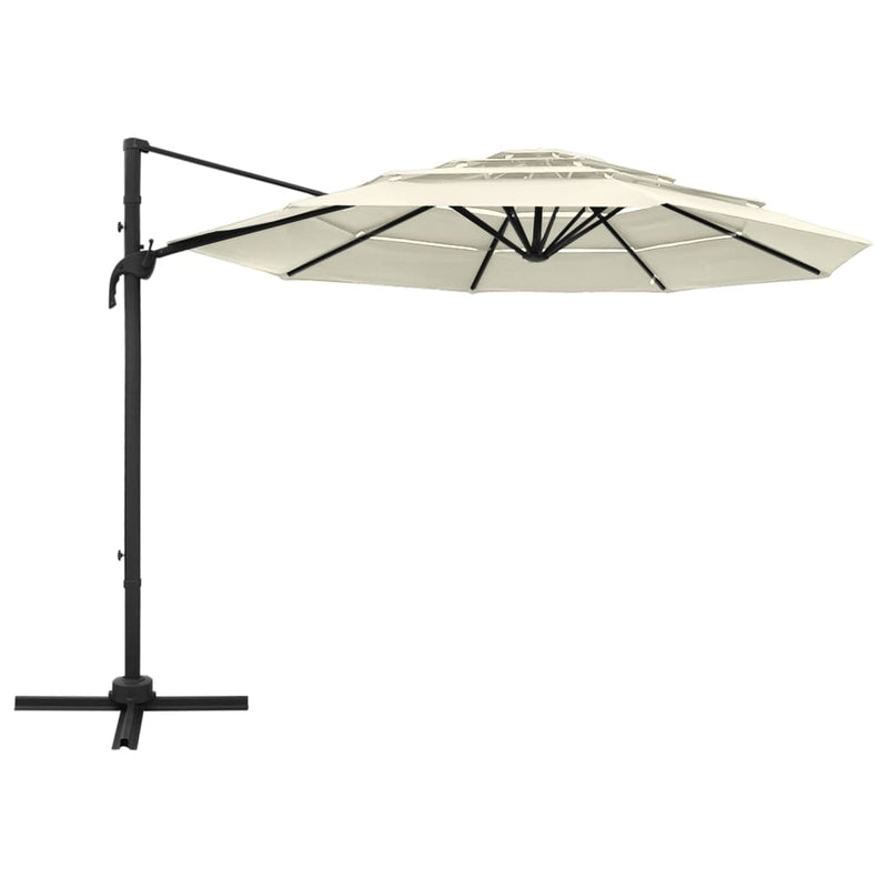 vidaXL 4-Tier Garden Parasol with Aluminium Pole Anthracite 250x250 cm