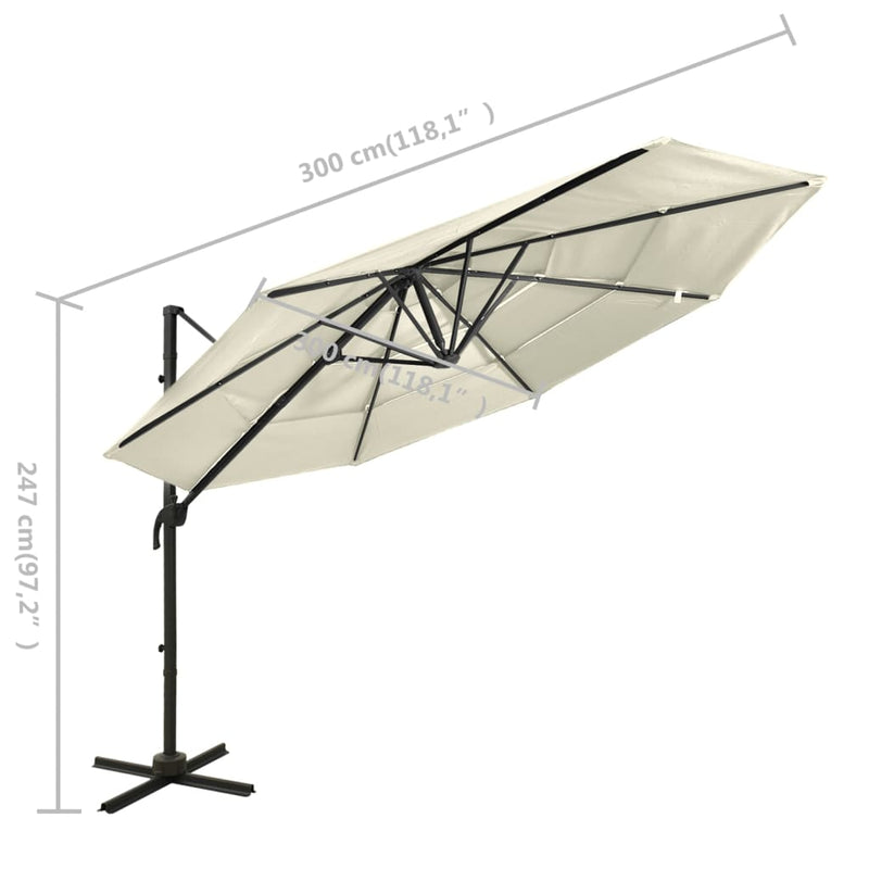 vidaXL 4-Tier Garden Parasol with Aluminium Pole Anthracite 250x250 cm