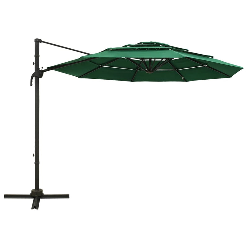 vidaXL 4-Tier Garden Parasol with Aluminium Pole Anthracite 3x3 m