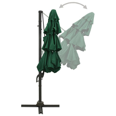 vidaXL 4-Tier Garden Parasol with Aluminium Pole Anthracite 3x3 m