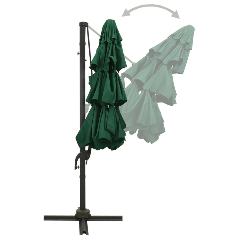 vidaXL 4-Tier Garden Parasol with Aluminium Pole Anthracite 3x3 m