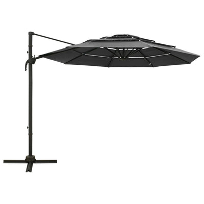 vidaXL 4-Tier Garden Parasol with Aluminium Pole Anthracite 3x3 m