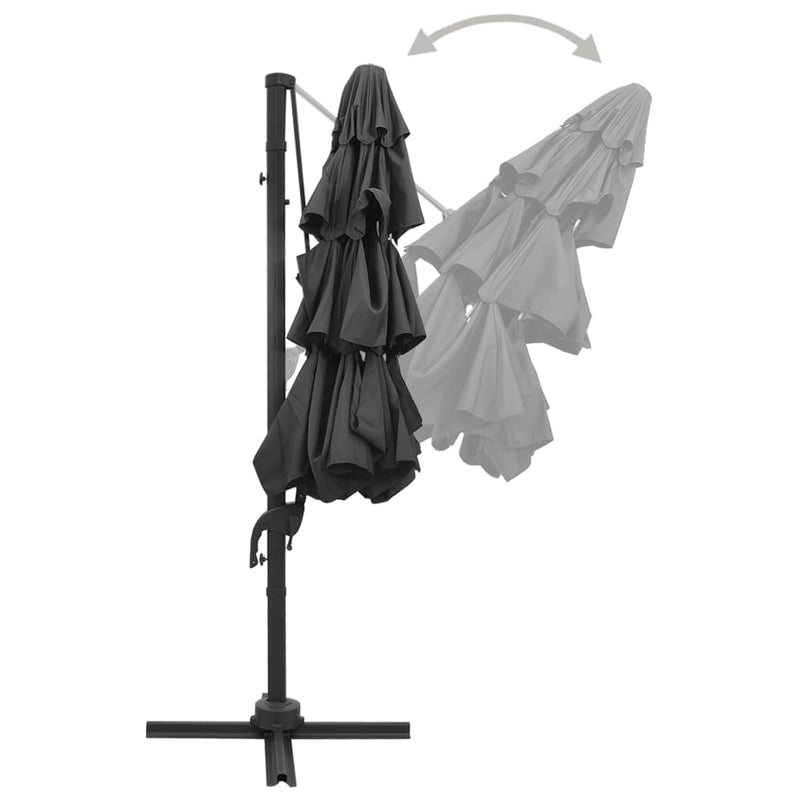 vidaXL 4-Tier Garden Parasol with Aluminium Pole Anthracite 3x3 m