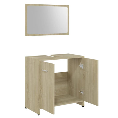 vidaXL 3 Piece Bathroom Furniture Set Black Engineered Wood