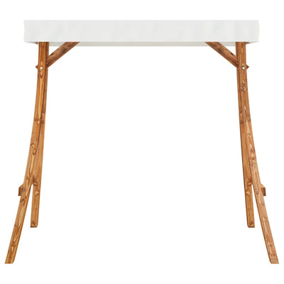 vidaXL Swing Frame with Anthracite Roof Bent Wood with Teak Finish