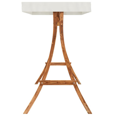 vidaXL Swing Frame with Anthracite Roof Bent Wood with Teak Finish