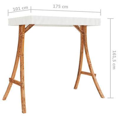 vidaXL Swing Frame with Anthracite Roof Bent Wood with Teak Finish