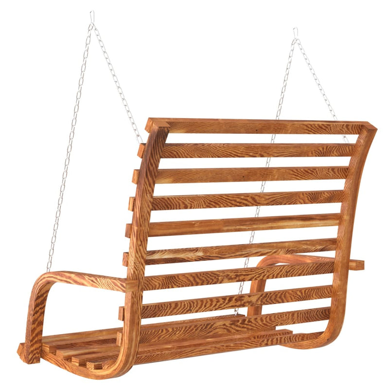 vidaXL Swing Bench Solid Bent Wood with Teak Finish 126x63x92 cm