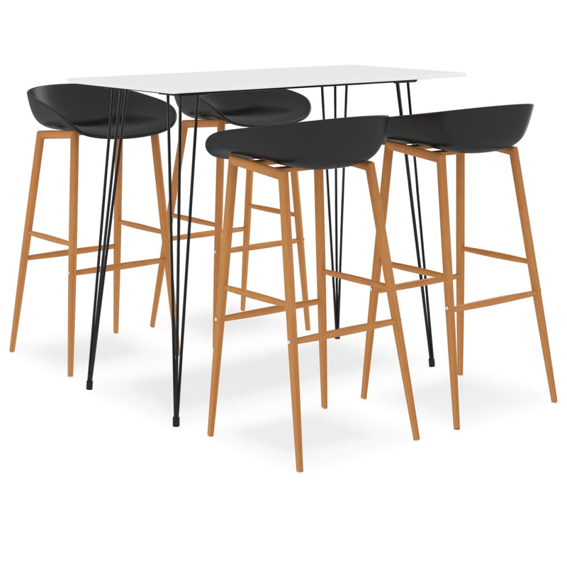vidaXL 5 Piece Bar Set Black
