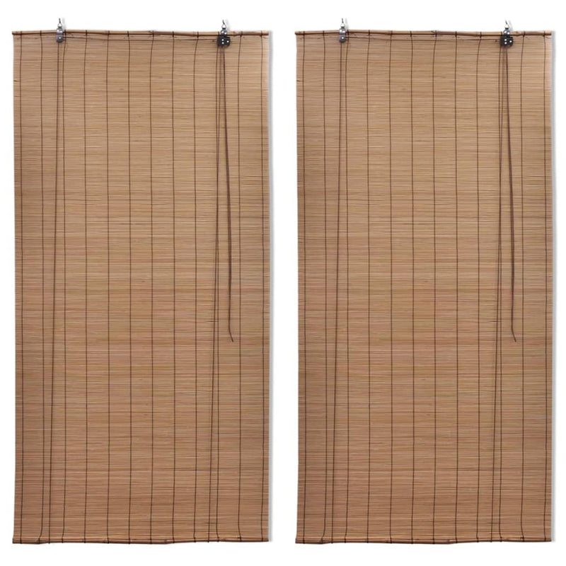 vidaXL Bamboo Roller Blinds 2 pcs 80 x 160 cm Brown