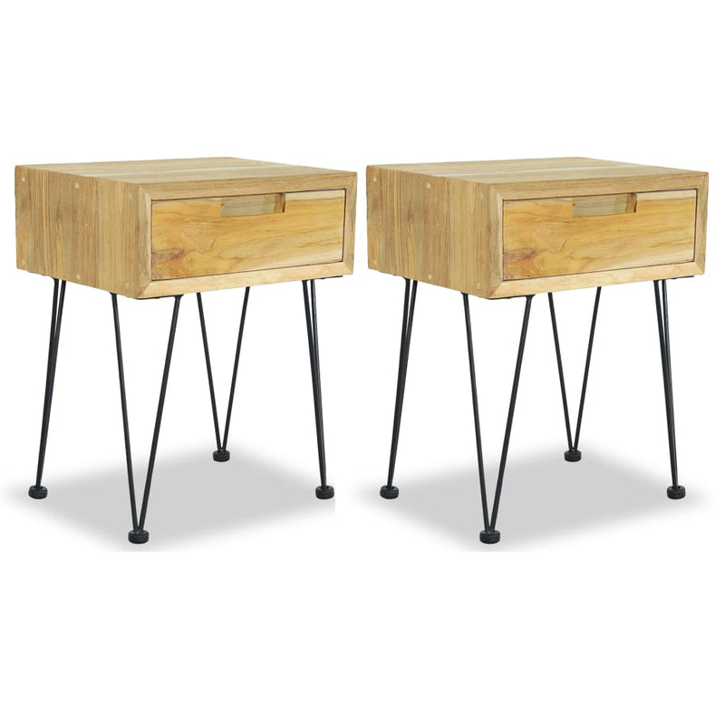 vidaXL Bedside Cabinets 2 pcs 40x30x50 cm Solid Teak