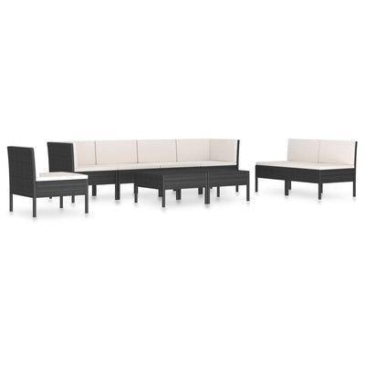 vidaXL 9 Piece Garden Lounge Set with Cushions Poly Rattan Brown