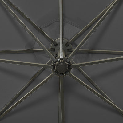 vidaXL Cantilever Garden Parasol with Pole and LED Lights Anthracite 300 cm