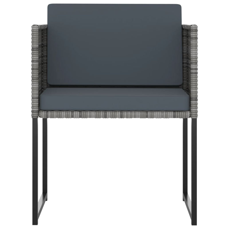 vidaXL 9 Piece Garden Dining Set with Cushions Poly Rattan Grey