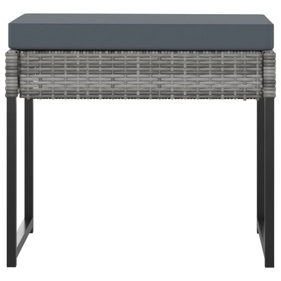 vidaXL 11 Piece Garden Dining Set with Cushions Poly Rattan Grey