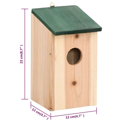 vidaXL Bird Houses 10 pcs Solid Firwood 12x12x22 cm