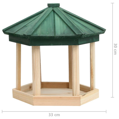 vidaXL Bird Feeder Octagon Solid Firwood 33x30 cm