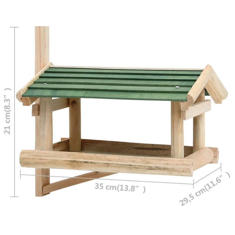 vidaXL Bird Feeder Solid Wood 35x29.5x21 cm