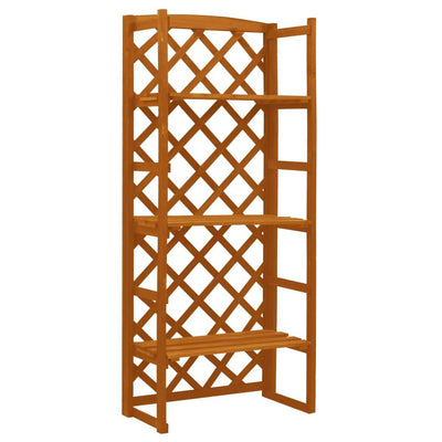 vidaXL Plant Stand with Trellis Grey 60x30x140 cm Solid Firwood
