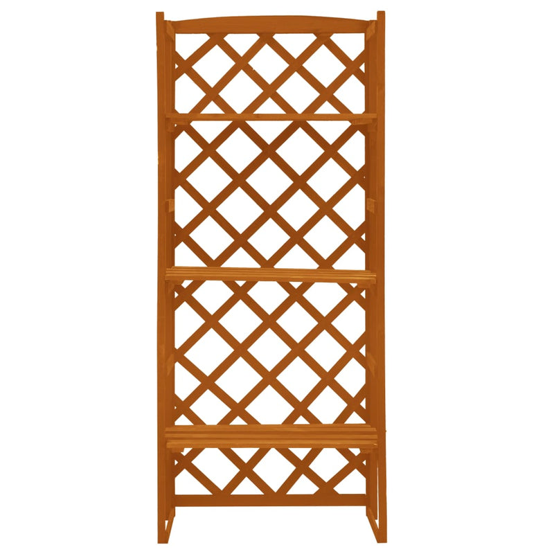 vidaXL Plant Stand with Trellis Grey 60x30x140 cm Solid Firwood