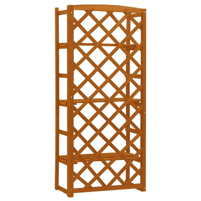 vidaXL Plant Stand with Trellis Grey 60x30x140 cm Solid Firwood