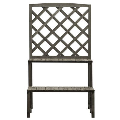 vidaXL Plant Stand with Trellis Grey 70x42x120 cm Solid Firwood