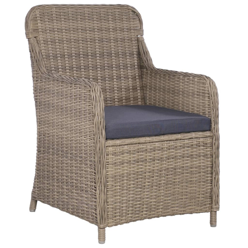vidaXL 7 Piece Outdoor Dining Set Poly Rattan Brown