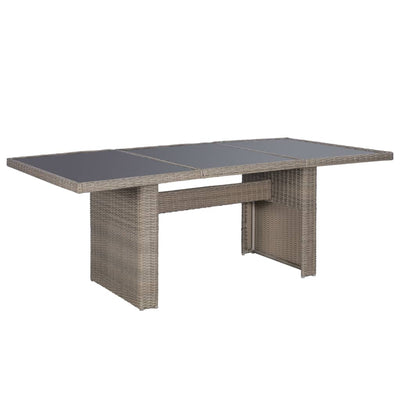 vidaXL 7 Piece Outdoor Dining Set Poly Rattan Brown