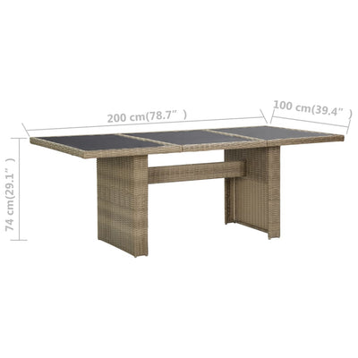 vidaXL 7 Piece Outdoor Dining Set Poly Rattan Brown