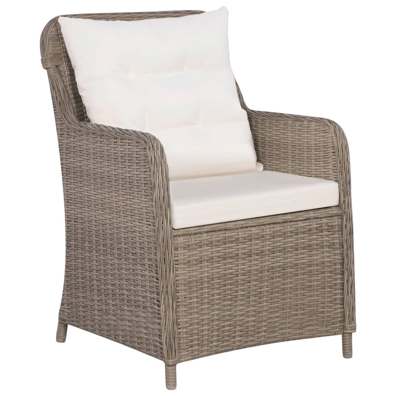 vidaXL 9 Piece Outdoor Dining Set Poly Rattan Brown