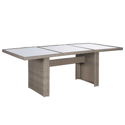 vidaXL 9 Piece Outdoor Dining Set Poly Rattan Brown