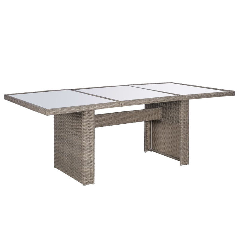 vidaXL 9 Piece Outdoor Dining Set Poly Rattan Brown