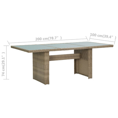 vidaXL 9 Piece Outdoor Dining Set Poly Rattan Brown