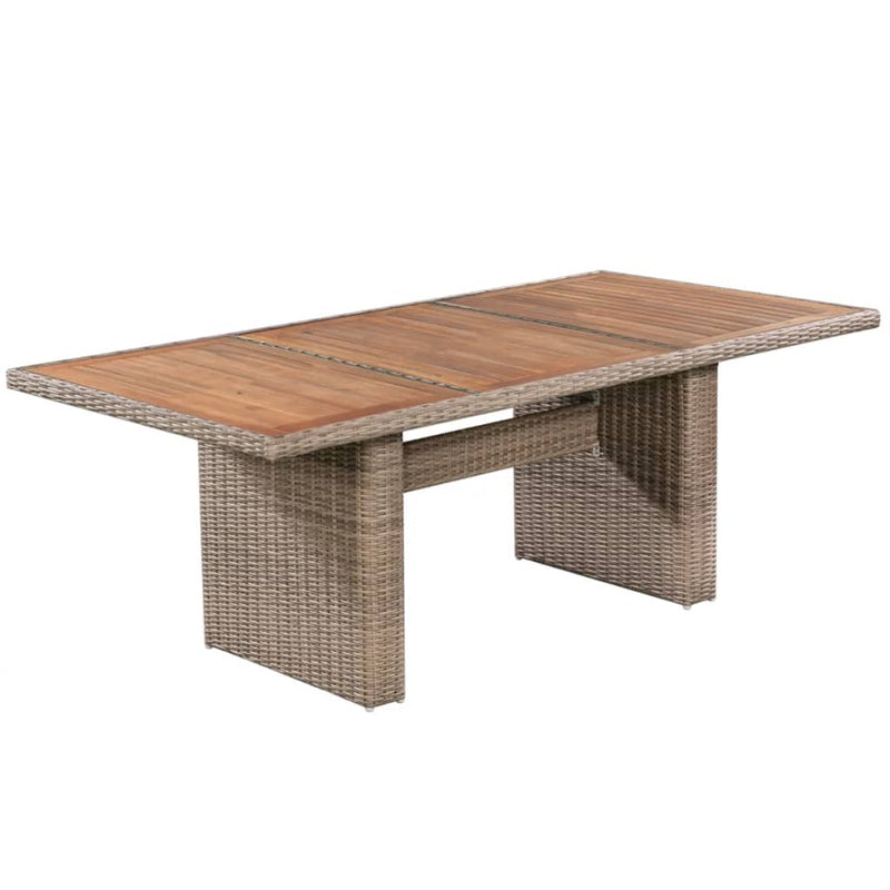 vidaXL 7 Piece Outdoor Dining Set with Cushions Poly Rattan Brown