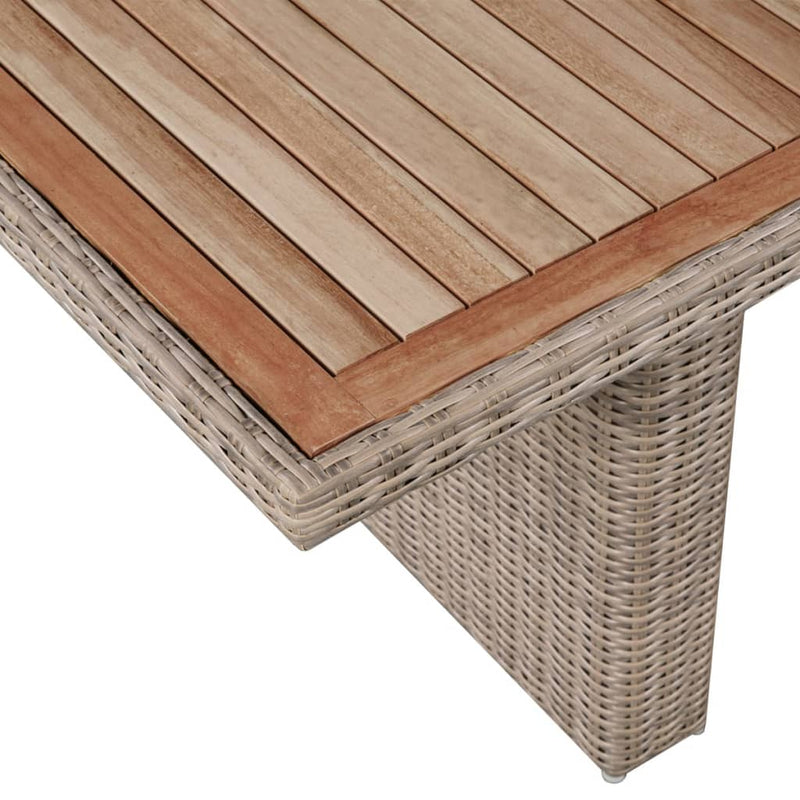 vidaXL 7 Piece Outdoor Dining Set with Cushions Poly Rattan Brown