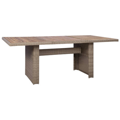 vidaXL 9 Piece Outdoor Dining Set with Cushions Poly Rattan Brown